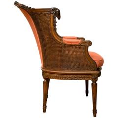 A Late Victorian Caned Mahogany Library Chair 