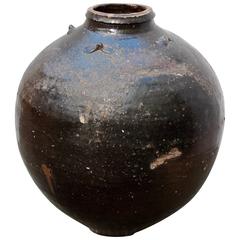 Pot de rangement asiatique ancien de rangement