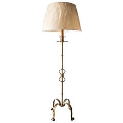 Mid-20th Century Gold Iron Floor Lamp from Barcelona
