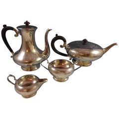 Charles S. Green English Sterling Silver Tea Set 4-Piece w/ Engraving Hollowware