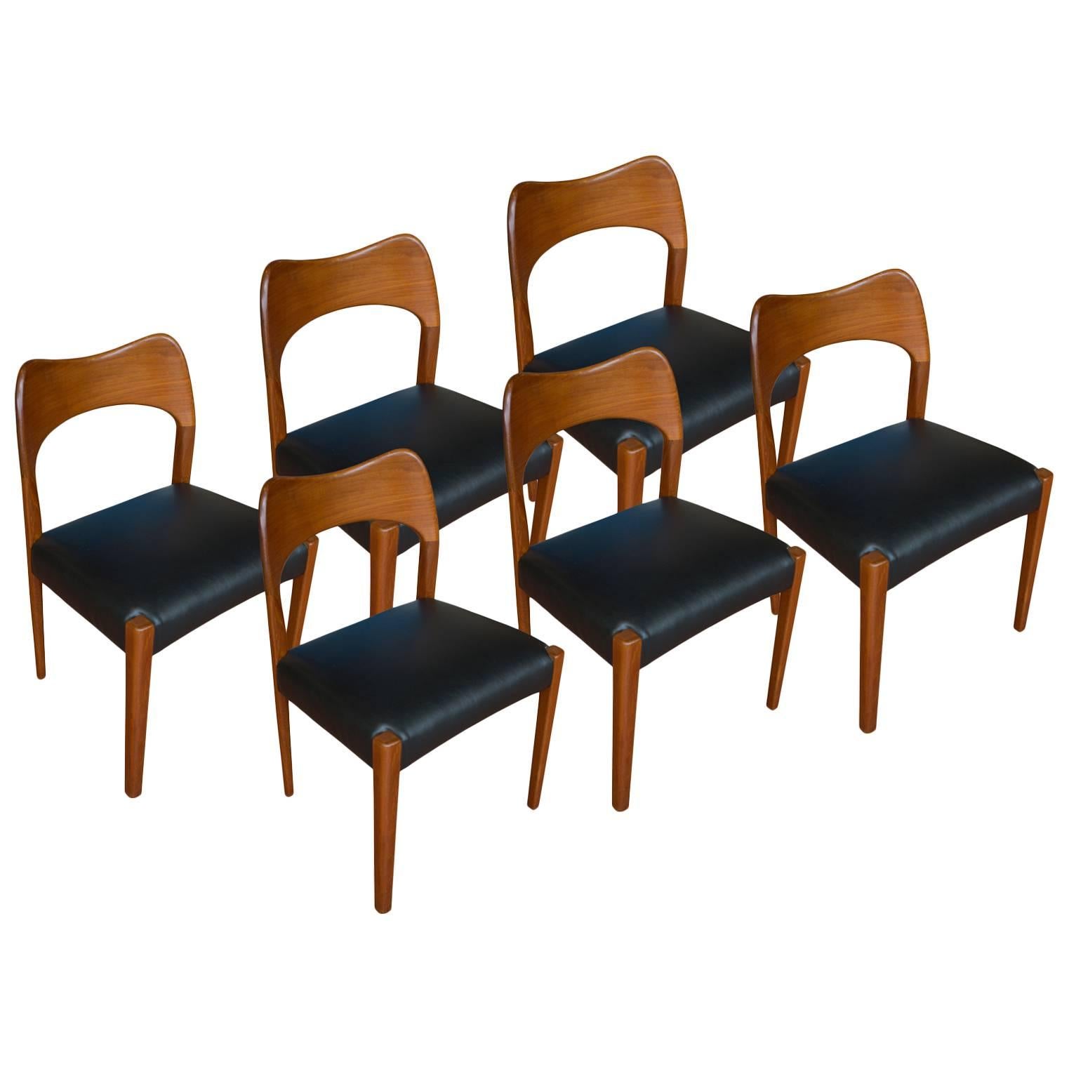 Set of Six English Mid-Century Chairs