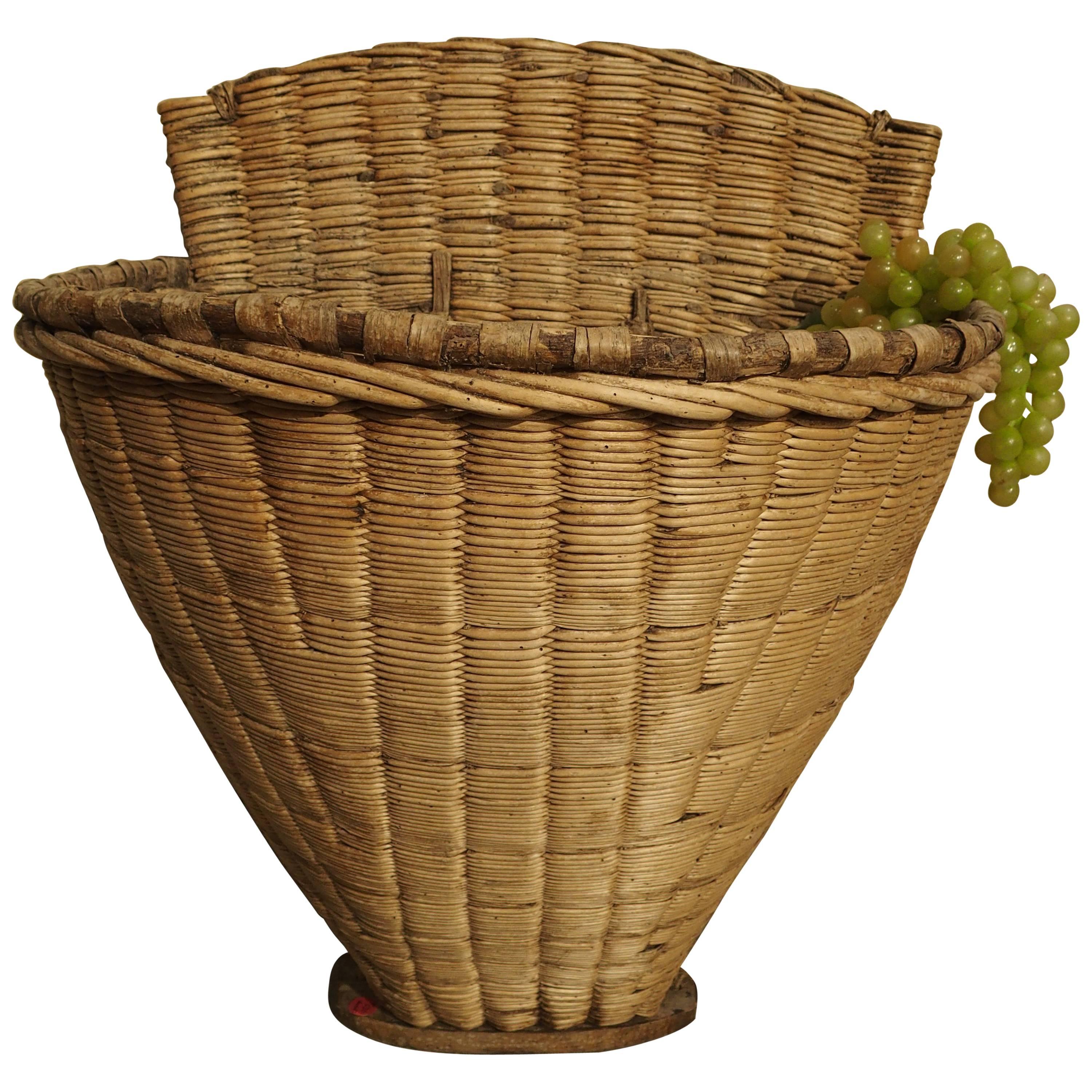 Antique Wine Grape Basket from France, circa 1900