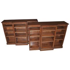 Pair of Regency Style Breakfront Bookcases Open Bookcase