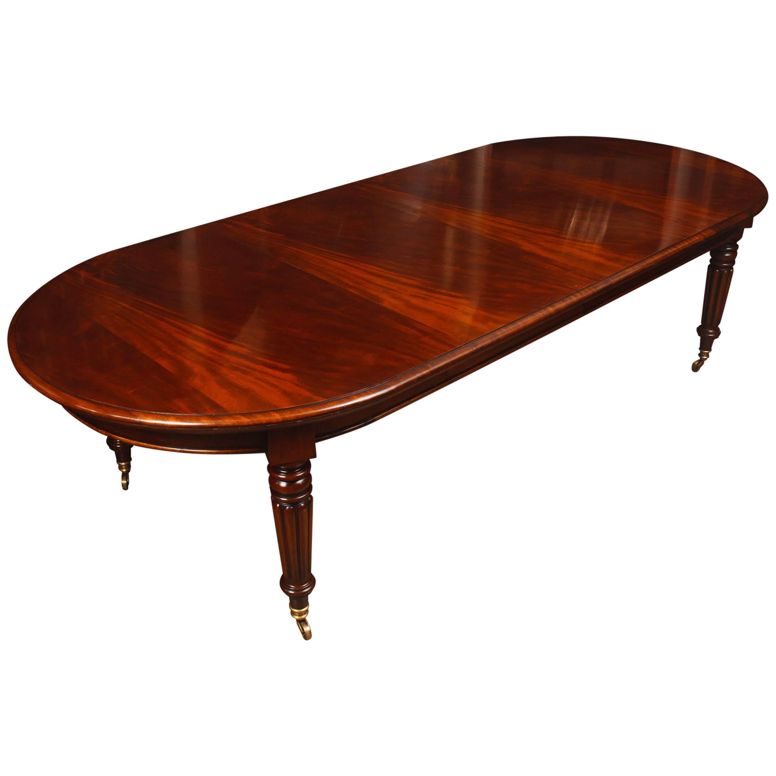 Large Extending Mahogany Victorian Style Dining Table For Sale