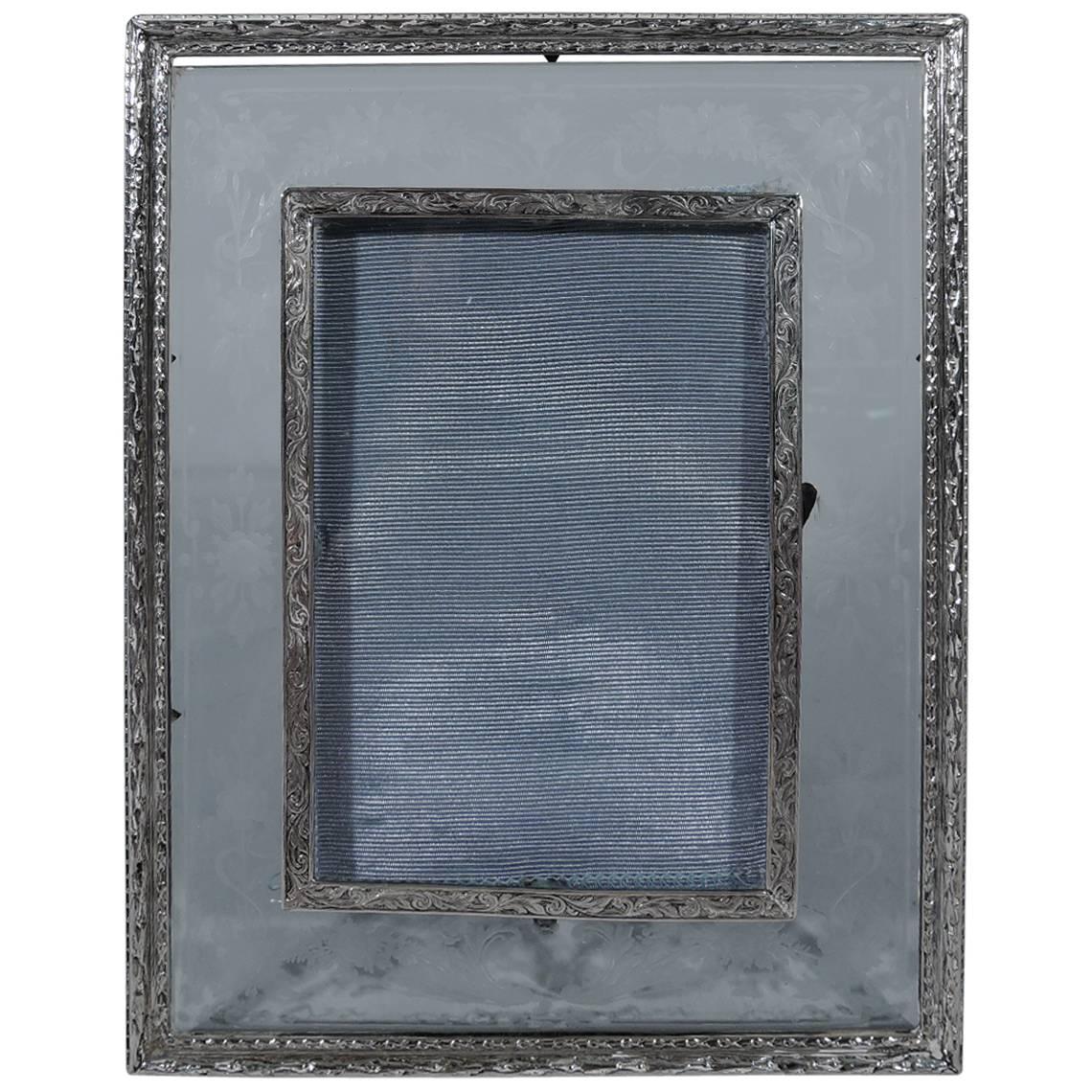 American Edwardian Sterling Silver and Glass Picture Frame