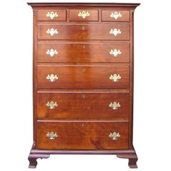 American Chippendale Cherry Graduated Tall Chest of Drawers, PA, Circa 1760