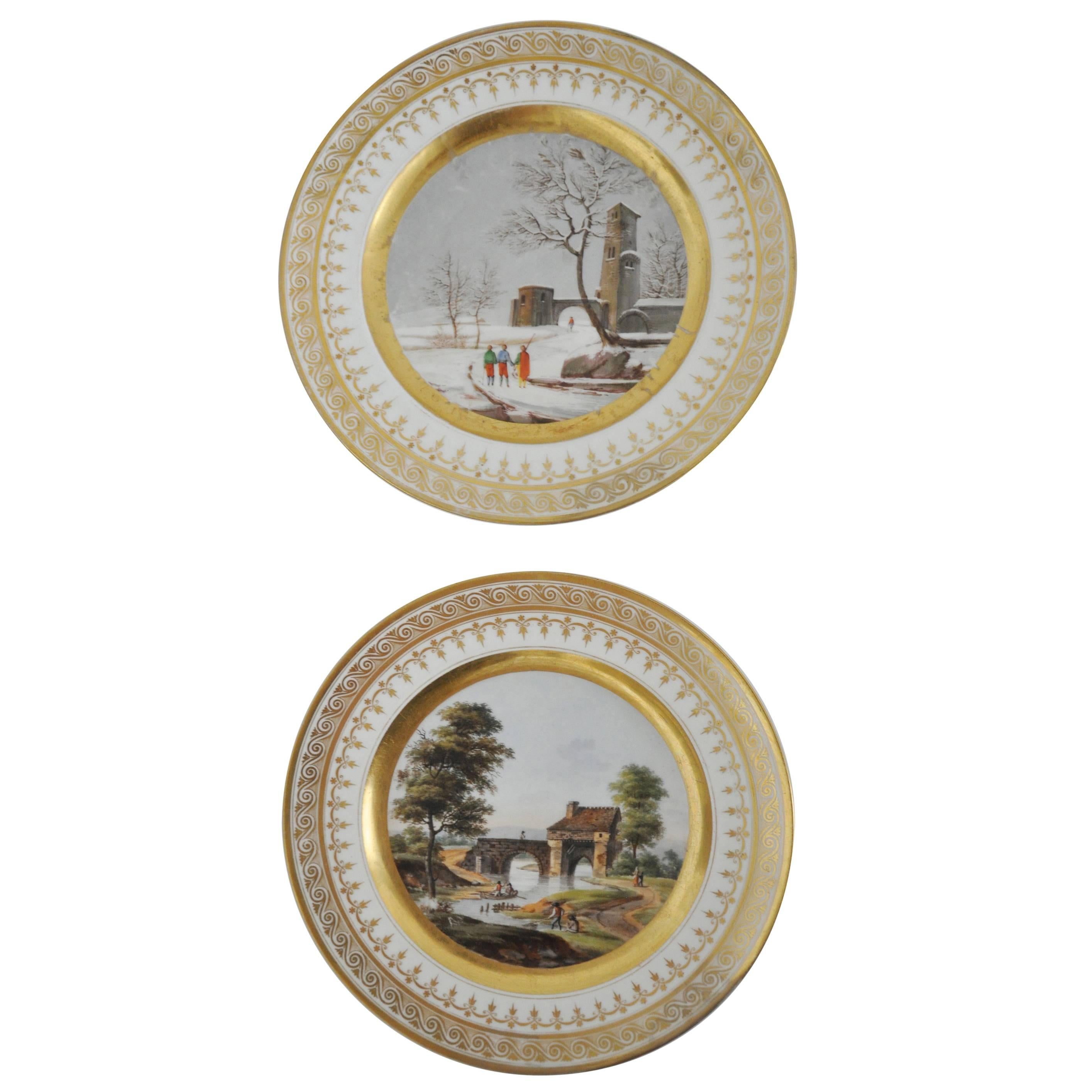 Pair of Old Paris French Plates For Sale