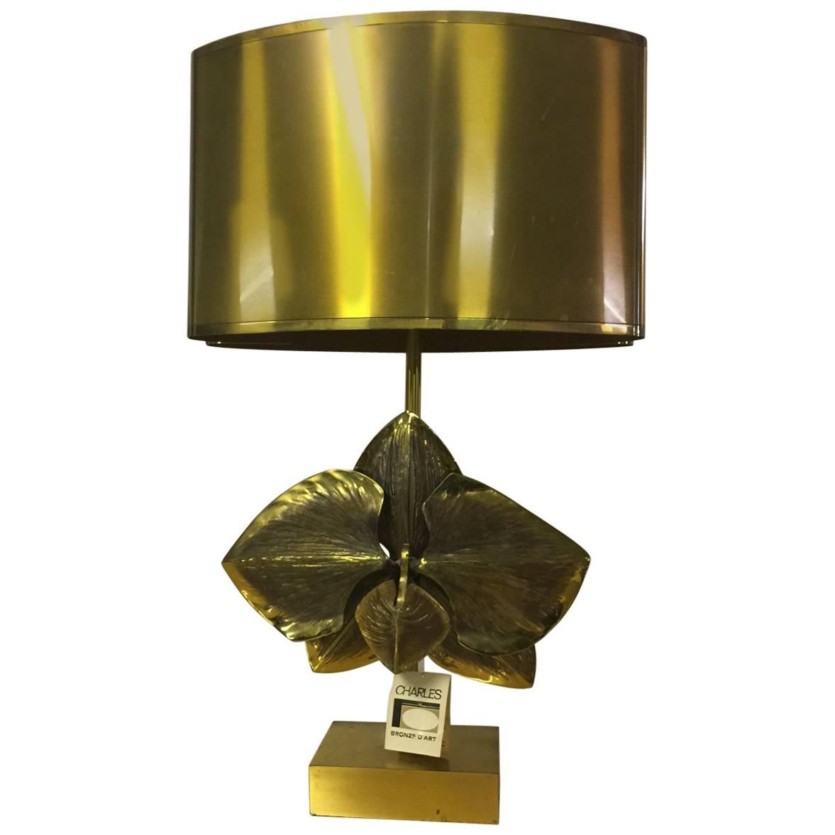 Signed and Numbered Maison Charles Orchid Table Lamp