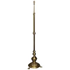 Antique English Brass Telescopic Standard Lamp