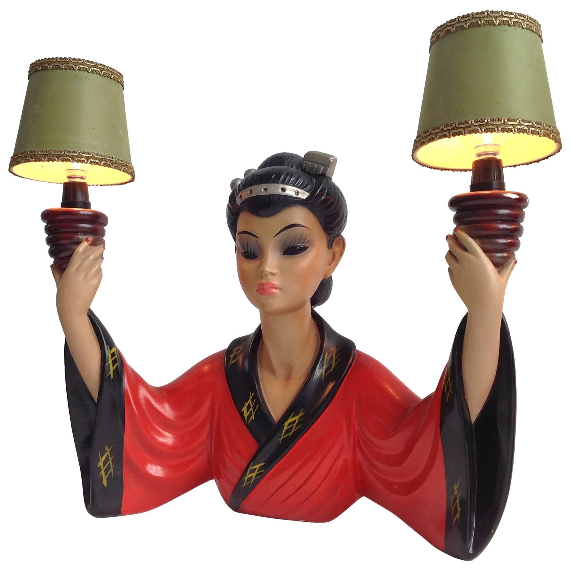 Ultra Chic and Rare Wall Lamp, Signed S. Melani For Sale