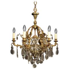 French Gilded Bronze Seven-Light Antique Chandelier 3
