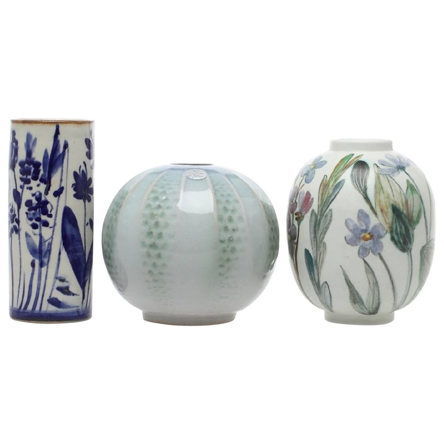 Three Carl-Harry Stålhane Vases in Ceramic, Rørstrand and "Designhuset"