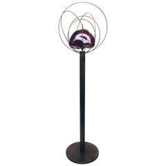 Angelo Brotto Floor Lamp, Polished Stone and Brass, circa 1970, Italy 9