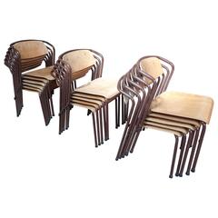 Super Unusual Set of 16, Stylish Retro 1960s Dining Chairs 1