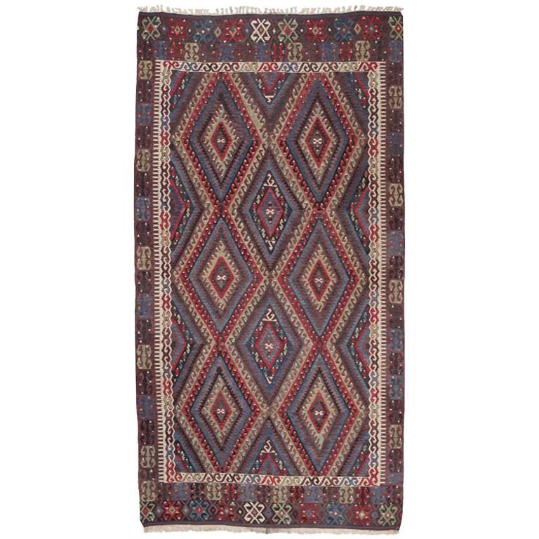 "Blue" Fethiye Kilim Rug For Sale