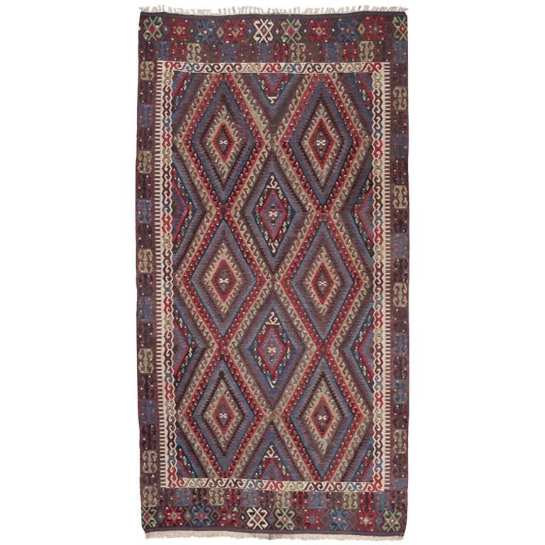 "Blue" Fethiye Kilim Rug For Sale at 1stDibs