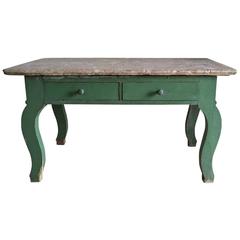 19th Century Swedish Table with Limestone Top 10
