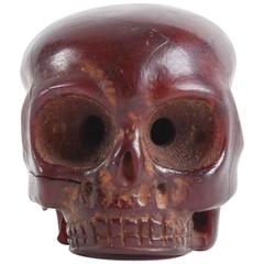 Rare and Decorative 18th or 19th Century Japanese Amber Skull