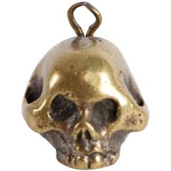 Rare and Decorative 18th Century Memento Mori Human Brass Skull Model