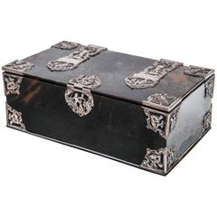 1780 Tortoise Shell Box with Sterling Silver Trimmings or Mounts
