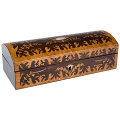 English 1850 Scalloped Satinwood Jewelry/Glove Box 10