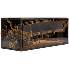Edo Balck and Gold Japanese Lacquered Cabinet 10