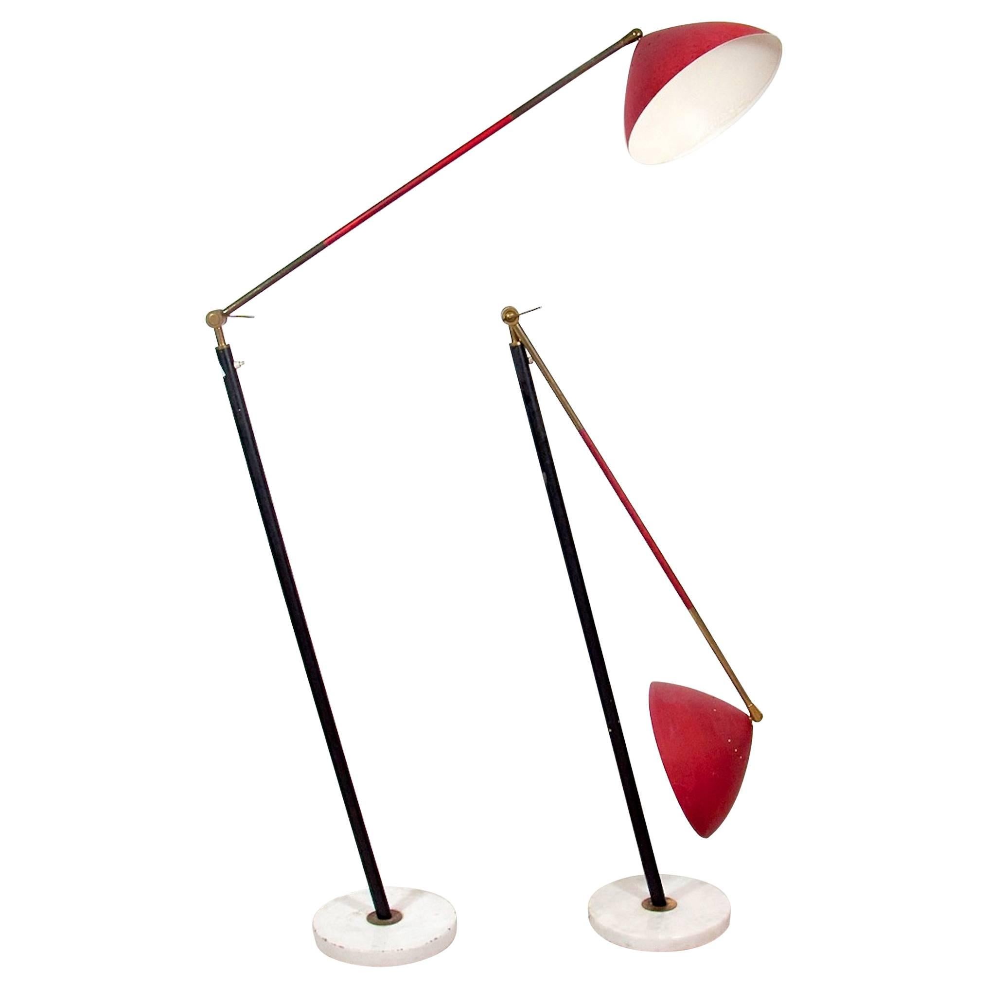 Pair of Stilux Articulating Floor Lamps For Sale