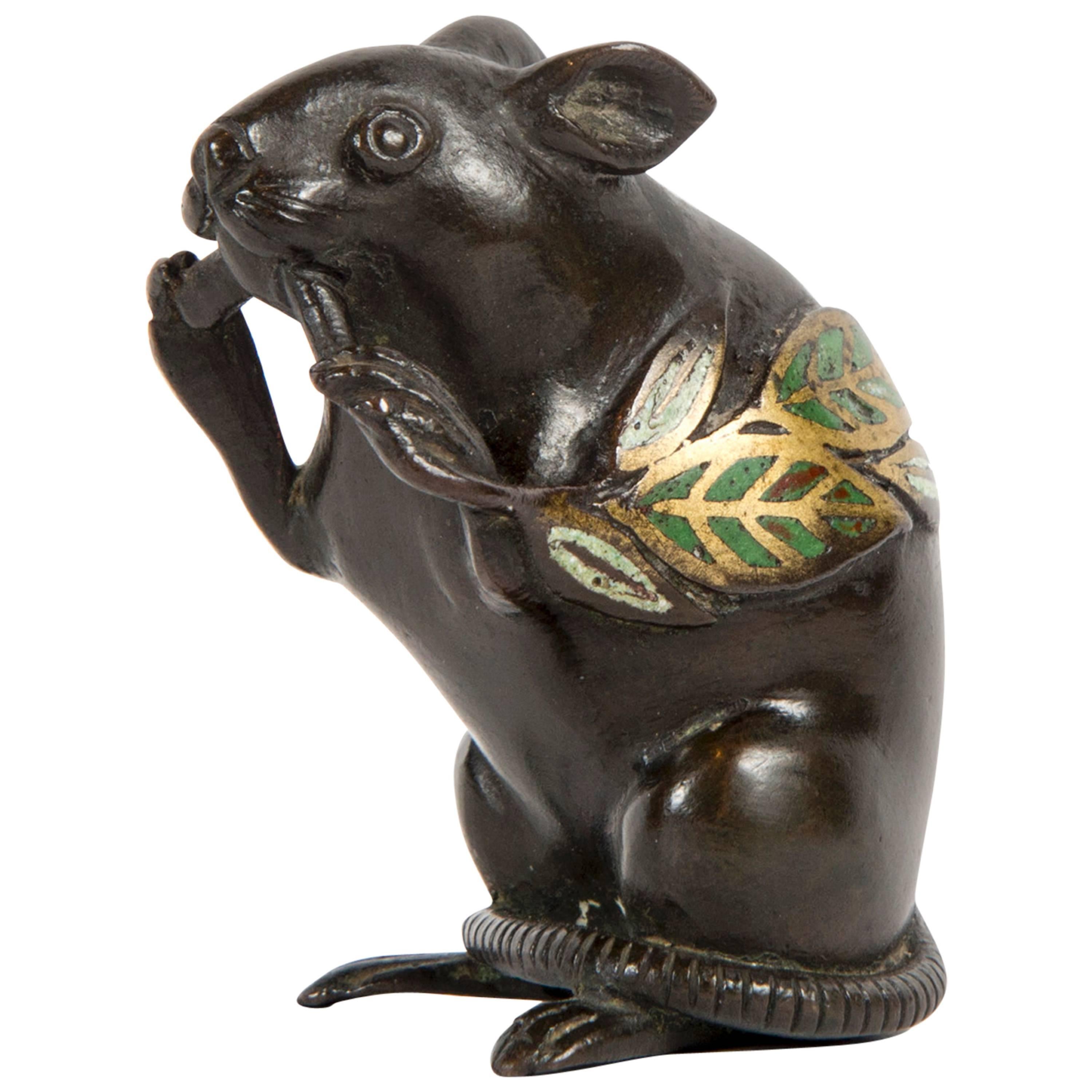 19th Century Japanese Mouse in Bronze