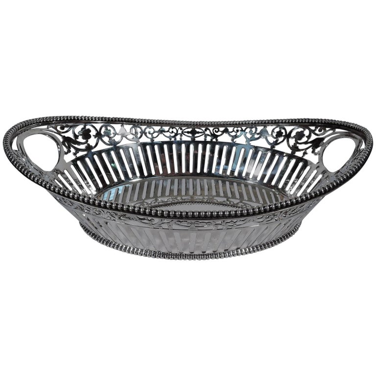 Antique Sterling Silver Bread Basket by Howard of New York For Sale at 1stDibs
