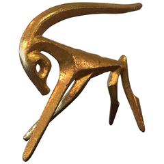 Mid-Century Modern Bronze Gazelle Sculpture by Frederick Weinberg