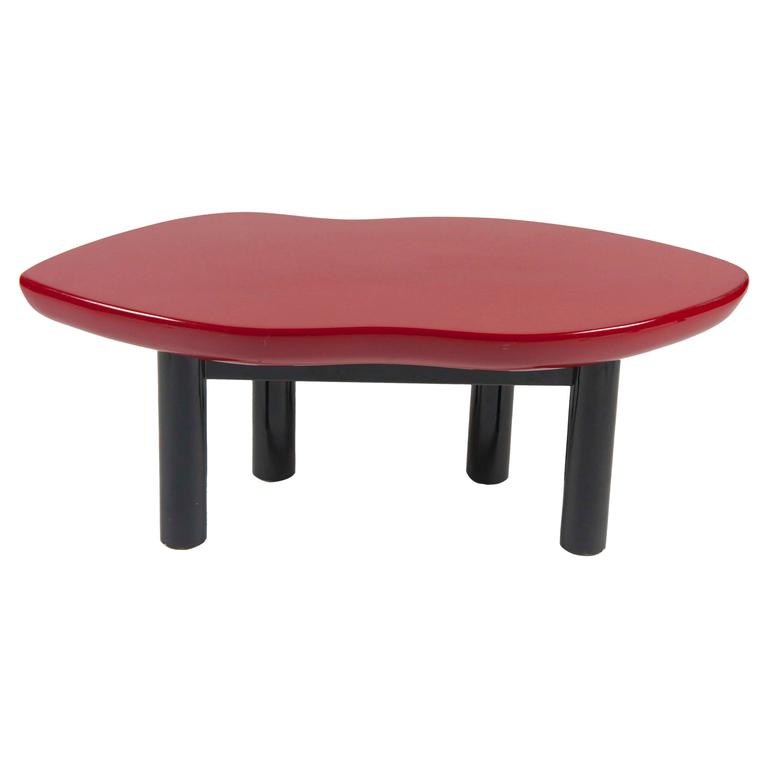Joan Crawford Lips Lacquered Coffee Table by Jay Spectre For Sale at