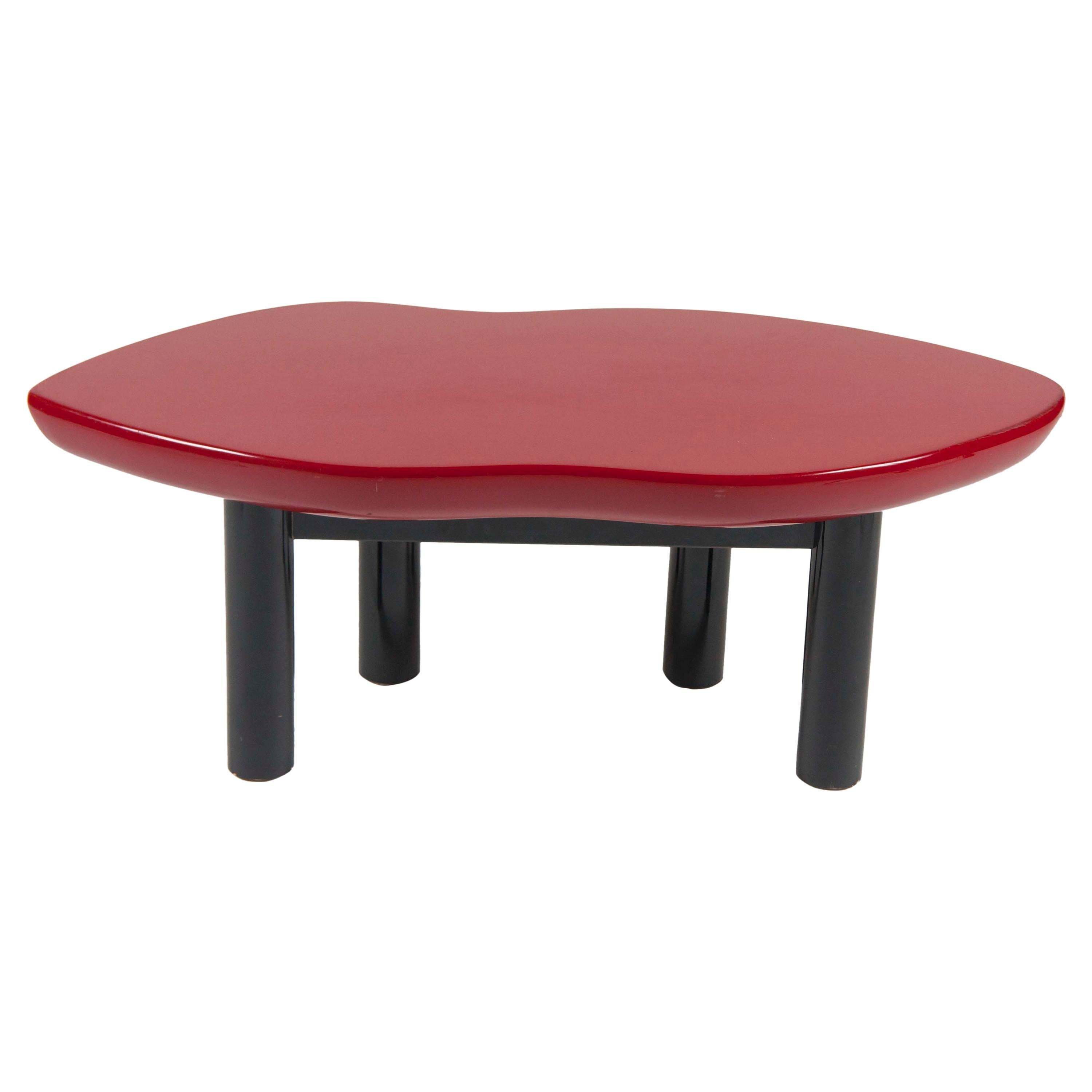 Joan Crawford Lips Lacquered Coffee Table by Jay Spectre For Sale