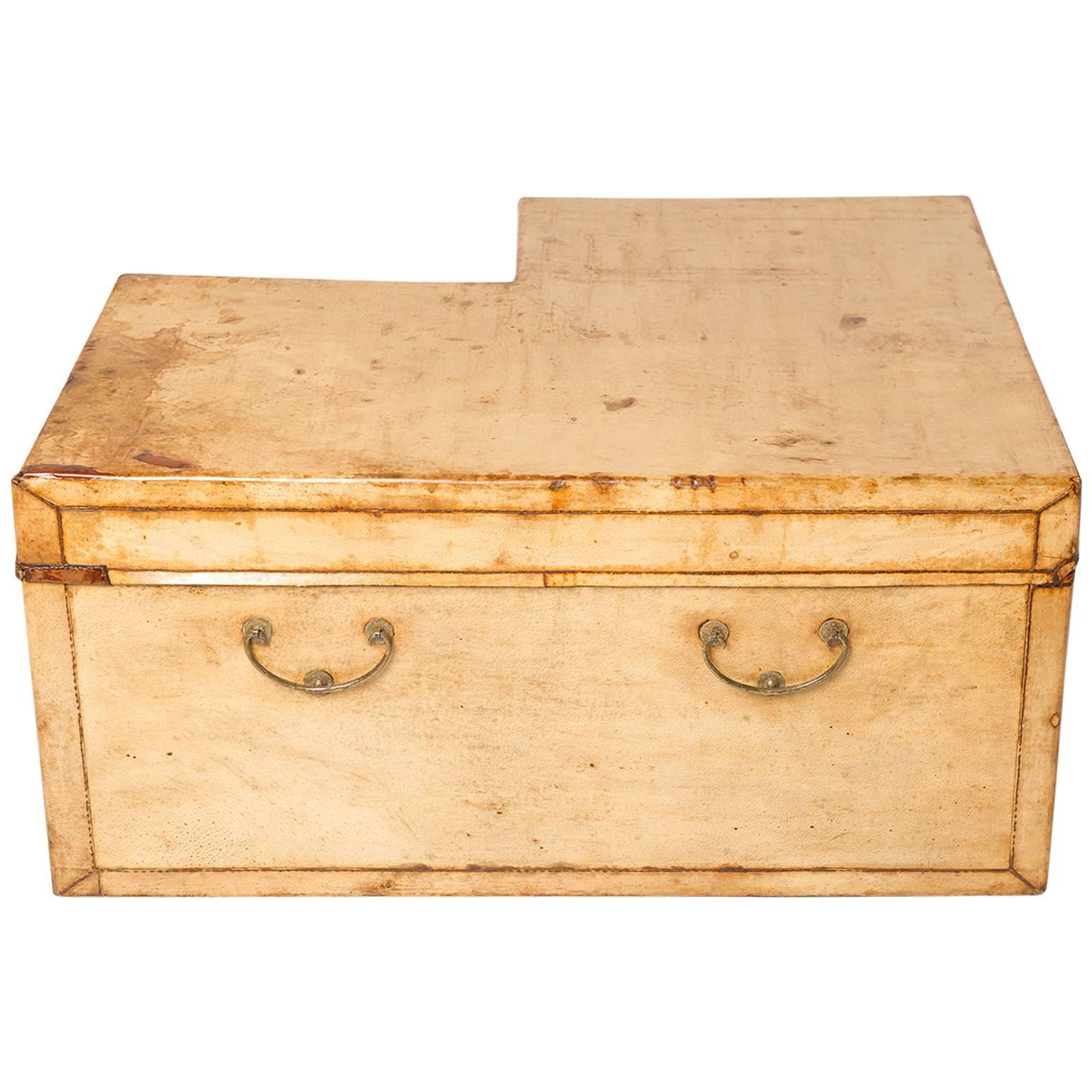  Leather Corner  Coffee Table or Trunk  For Sale
