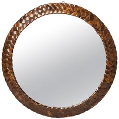 Unusual Mirror Framed in Coconut