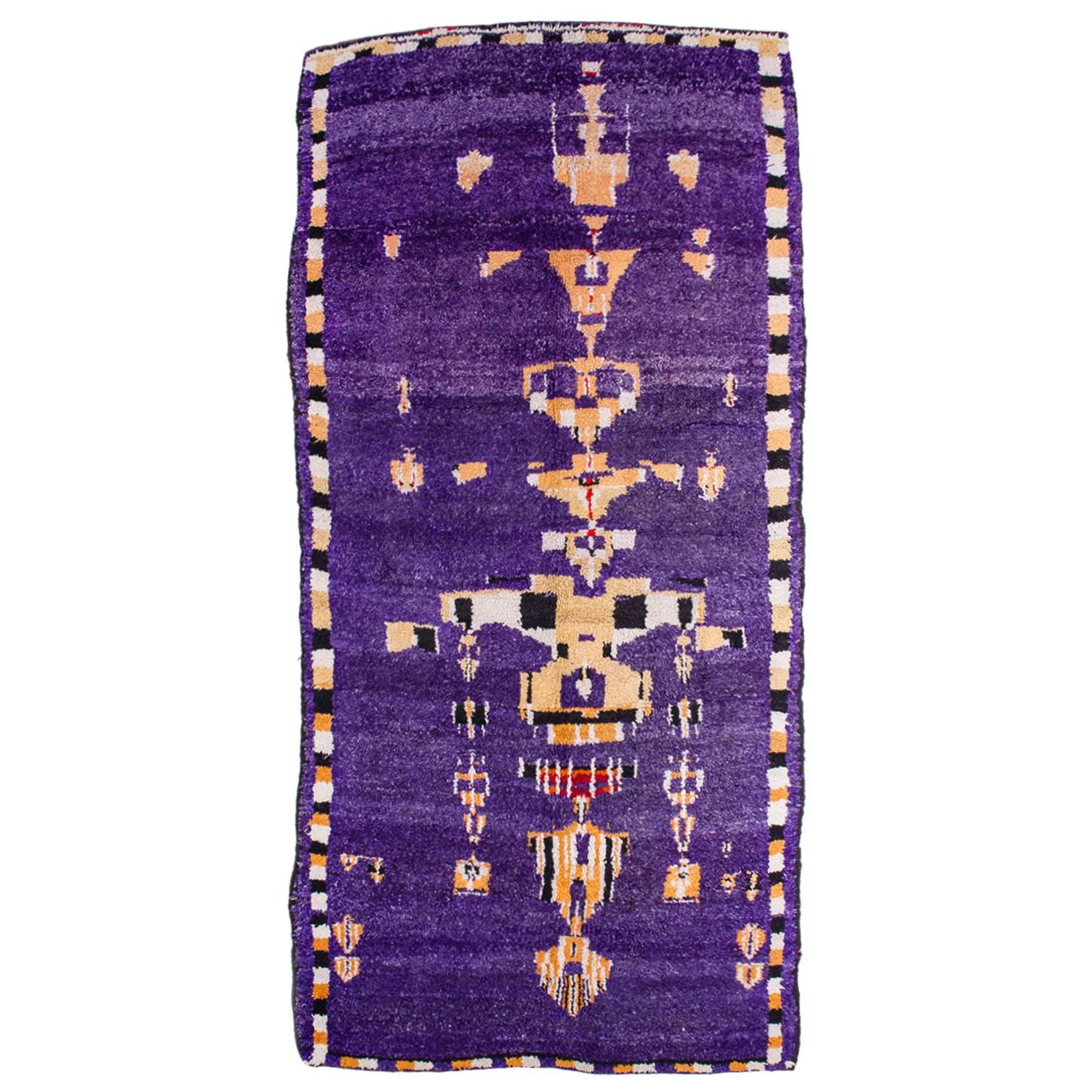 Diseño "Araña" para esta Alfombra Vintage Morada Marroquí en venta