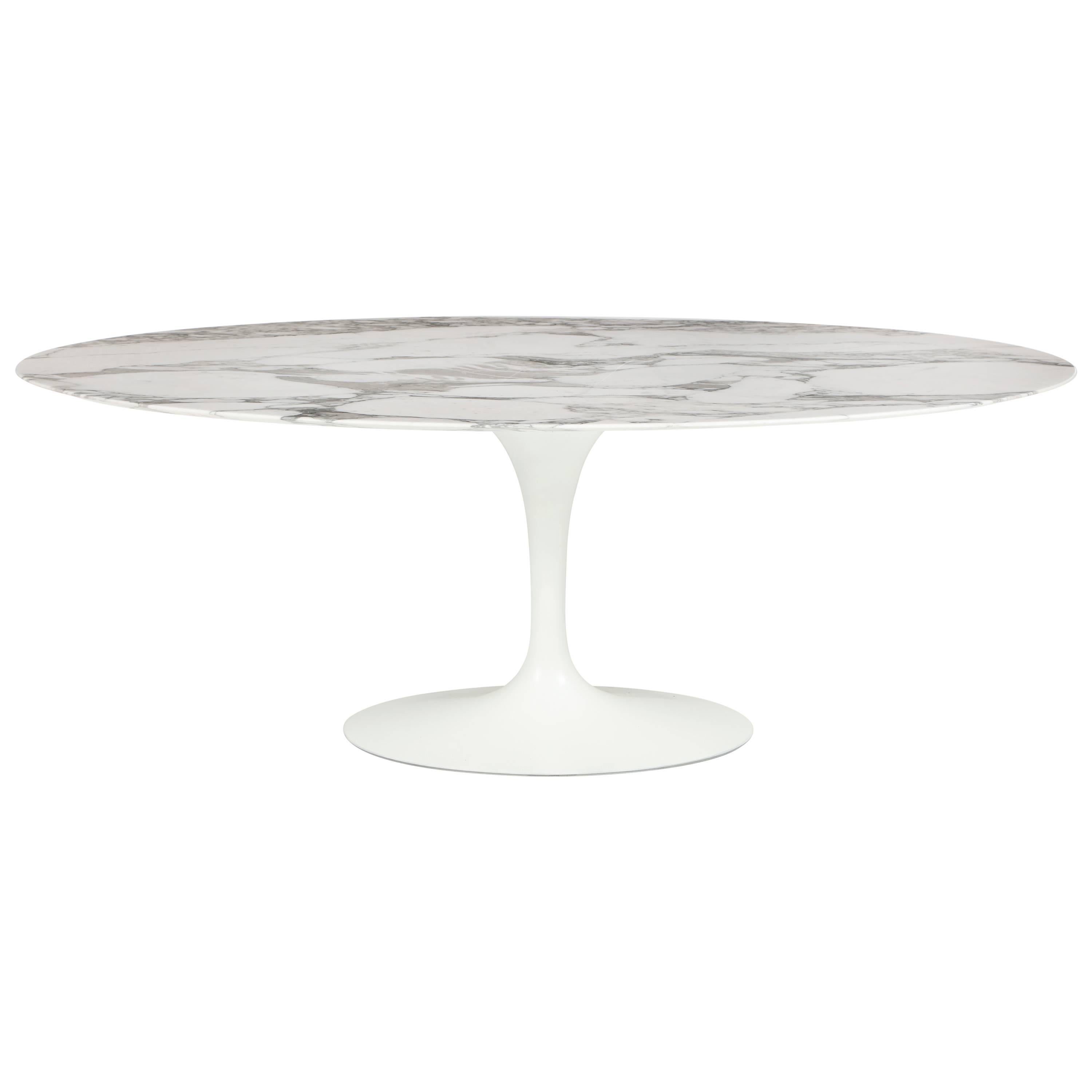 Large Oval Marble Tulip Dining Table by Eero Saarinen for Knoll