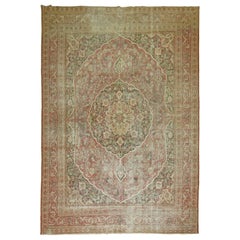 Zabihi Collection Worn Room size Persian Tabriz Rug