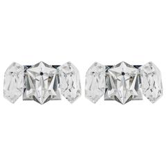 Pair of Petite Faceted Crystal Sconces Designed by Kinkeldey 12