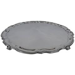 Tiffany Sterling Silver Salver Tray with Georgian Piecrust Rim 3