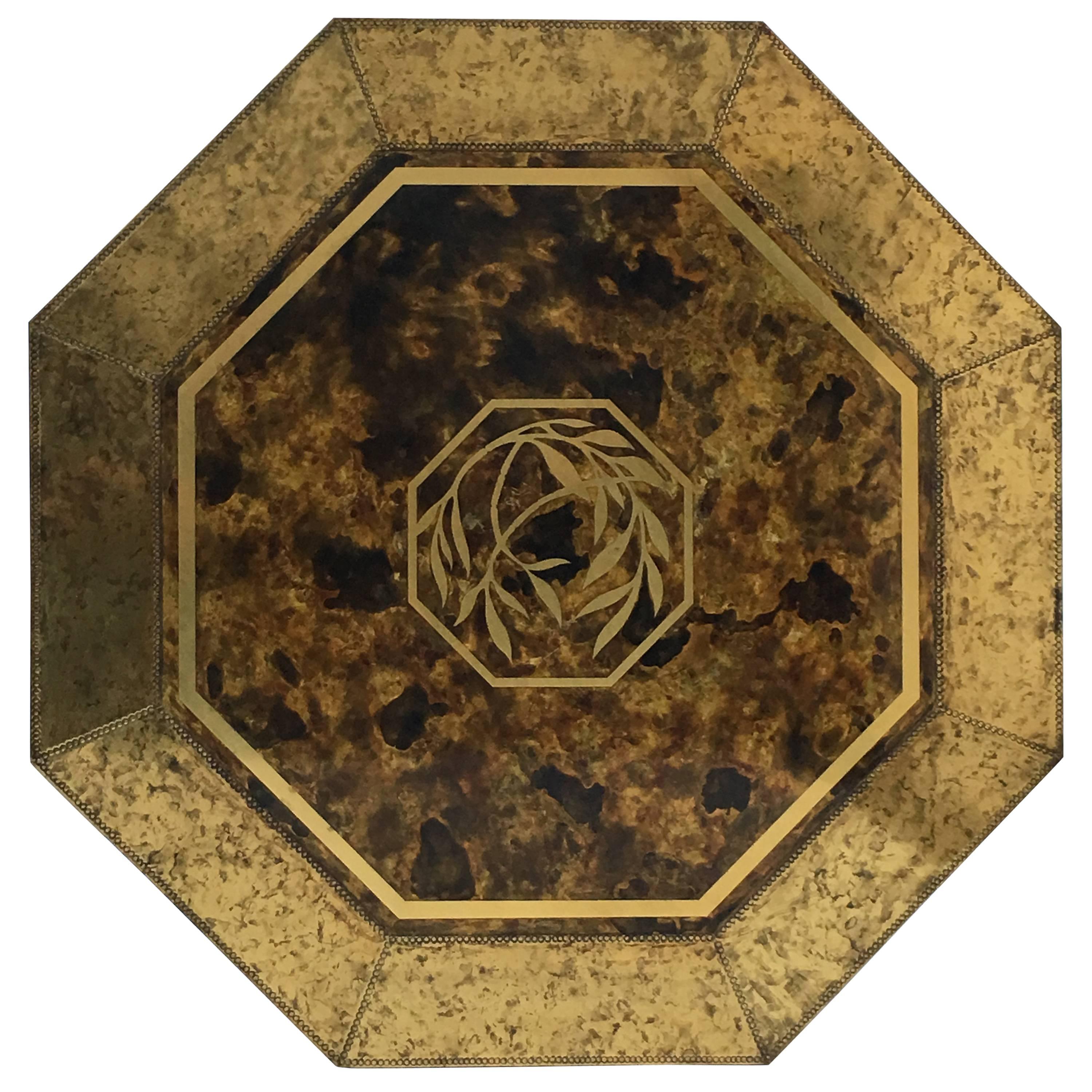 Stunning 1970s 'Mastercraft', Acid Etched Brass Table by Sculptor Bernhard Rohne For Sale