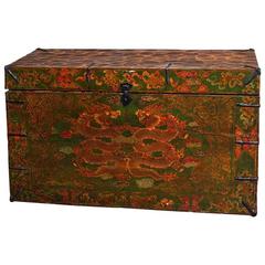 Vintage Painted Tibetan Trunk