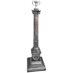 Silver Neoclassical Column Table Lamp 9