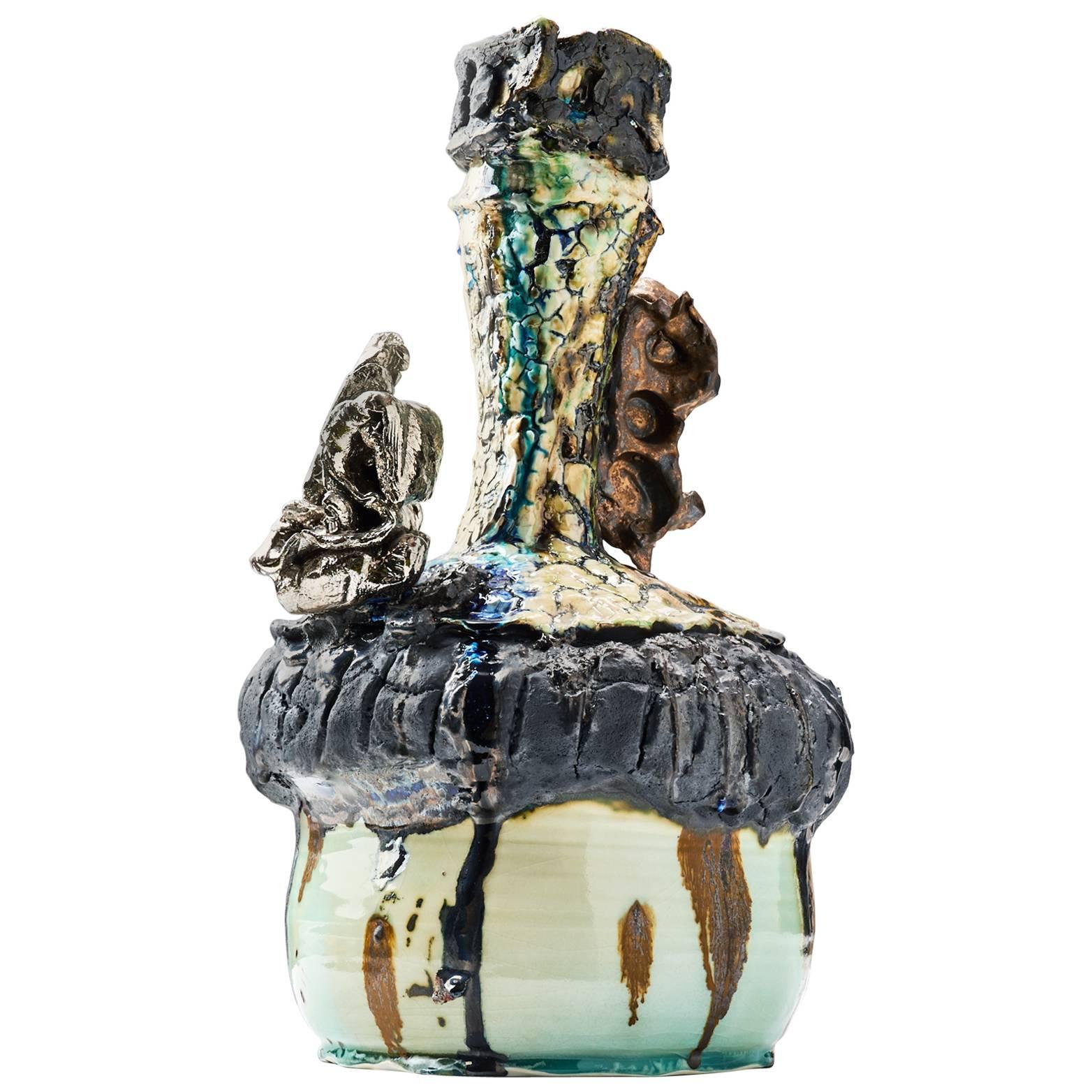 "Tricolour" Contemporary Porcelain Vessel by Gareth Mason For Sale