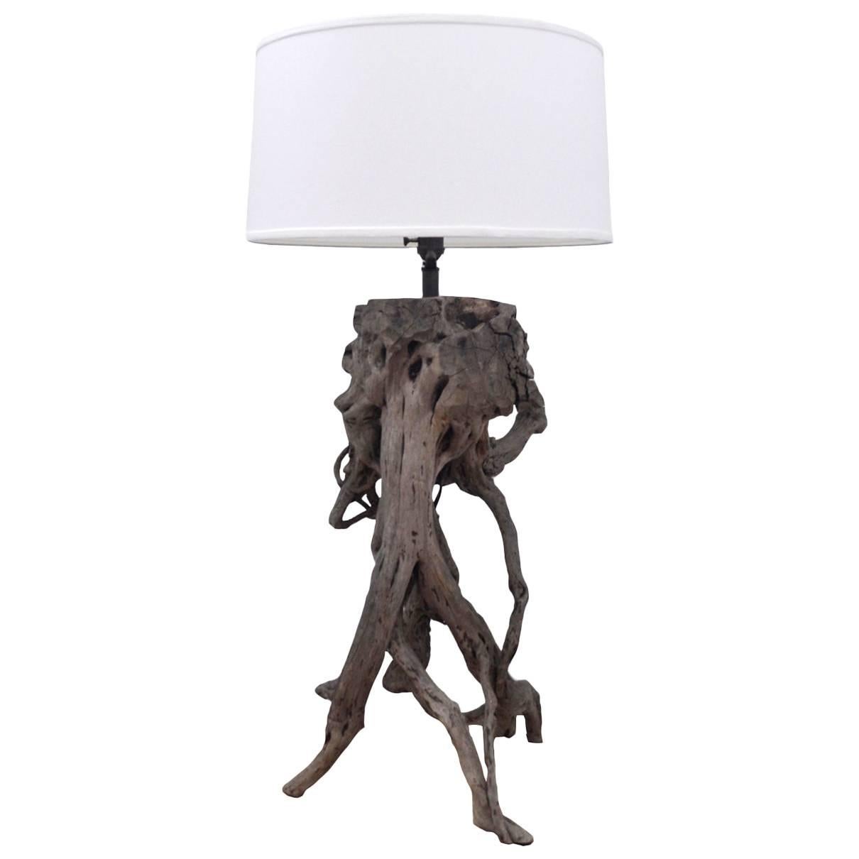 Vintage Driftwood Lamp For Sale
