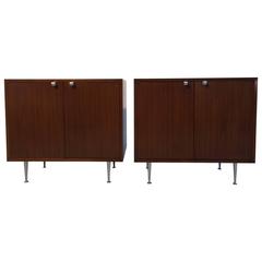 Pair of Walnut Cabinets Designed by George Nelson for Herman Miller 4