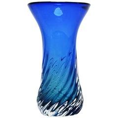Murano Glass Twisted Sommerso Vase