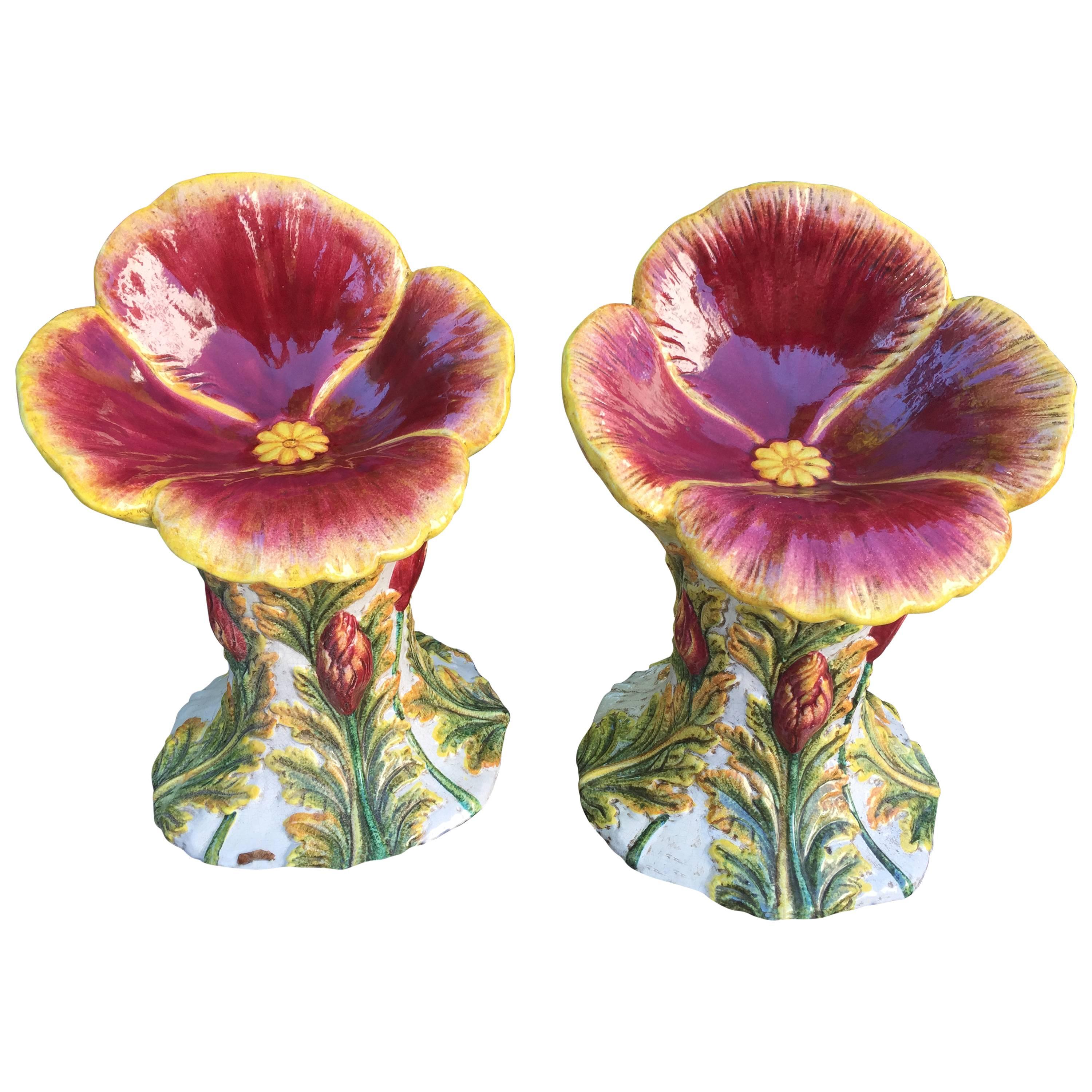 Italy Wonderful Pair Hand painted hand sculpted Italian Garden/Patio Chairs 