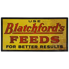 Vintage 1920 Metal Feed Sign