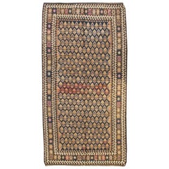 Tapis Kilim Varamin inhabituel du début du XXe siècle