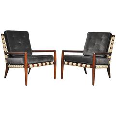 Pair of Strap Frame Lounge Chairs by T.H. Robsjohn-Gibbings